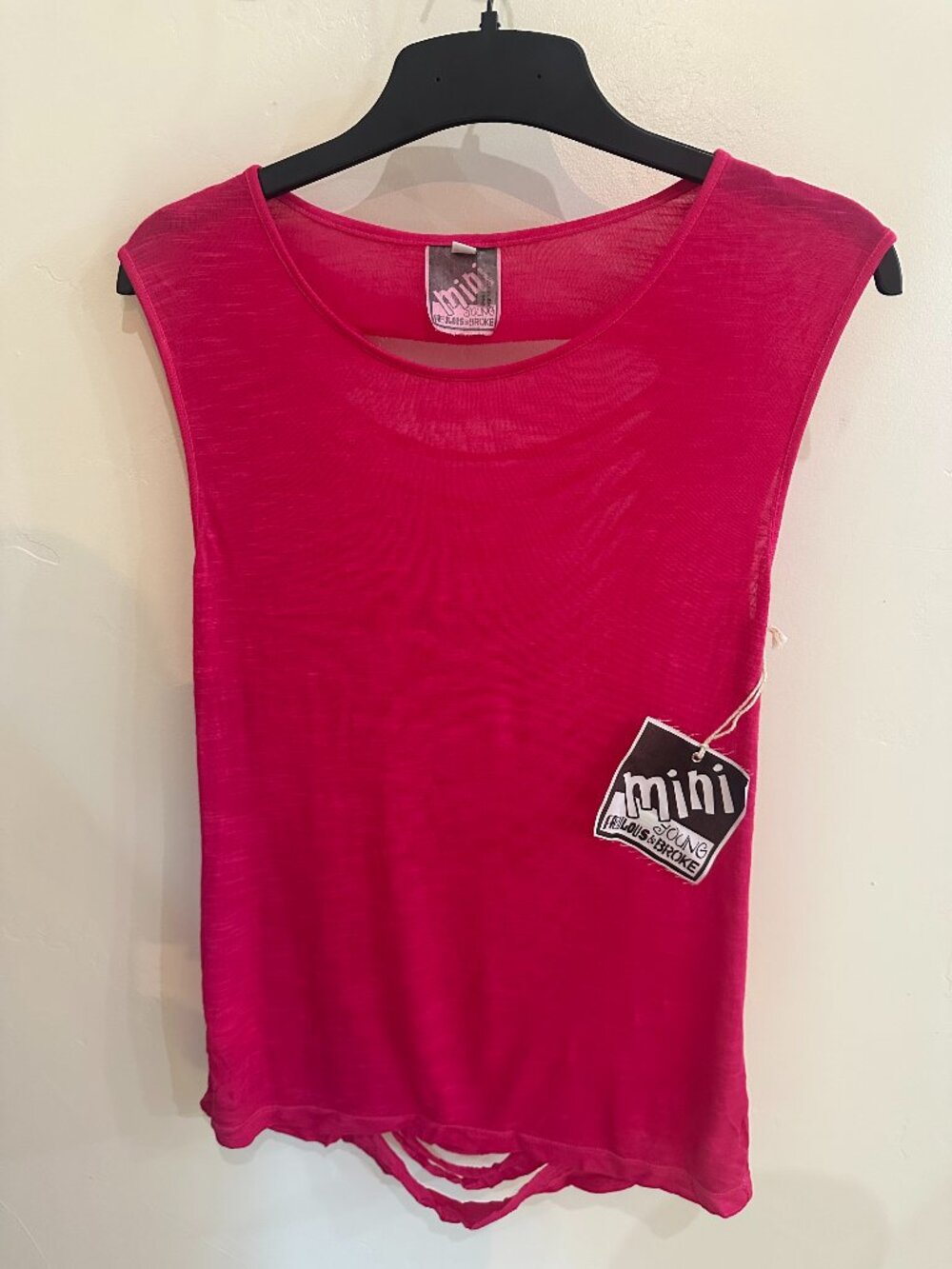 NWT Young Fabulous & Broke Girls Extended Shoulder Cut Back Tank 14 Deadstock